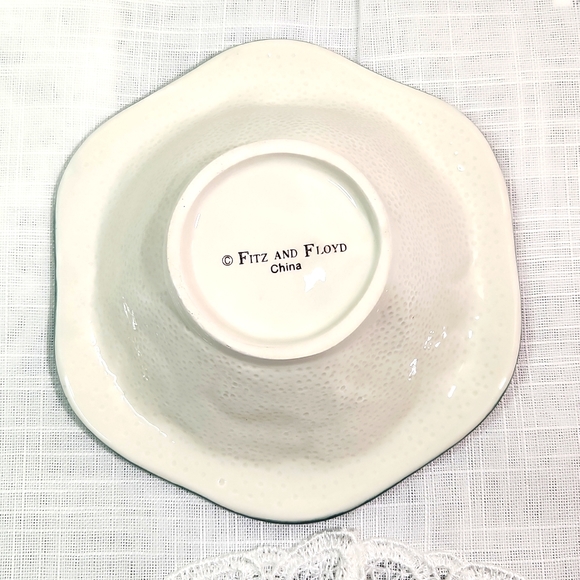 Fitz and Floyd Florentine Fruits al Fresco Blue Nuts Candy Dish, Octagonal Shape - Picture 7 of 8